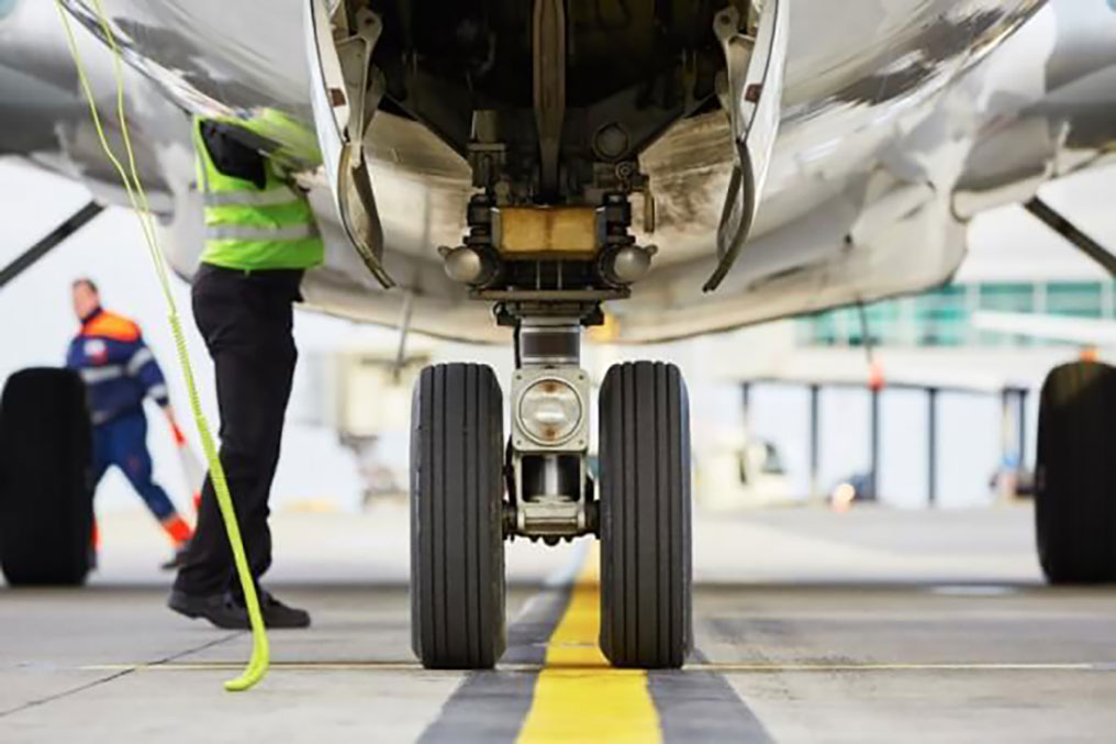 Aircraft on the runway