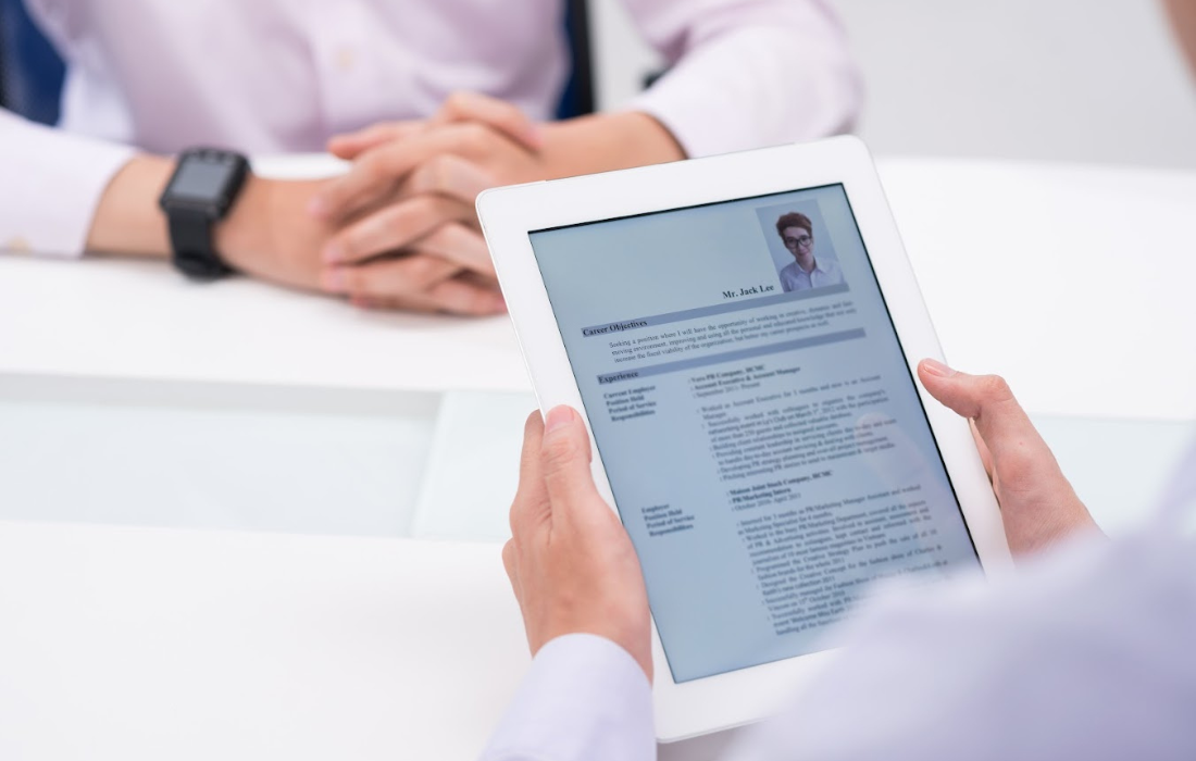 Interviewer and candidate during a job interview
