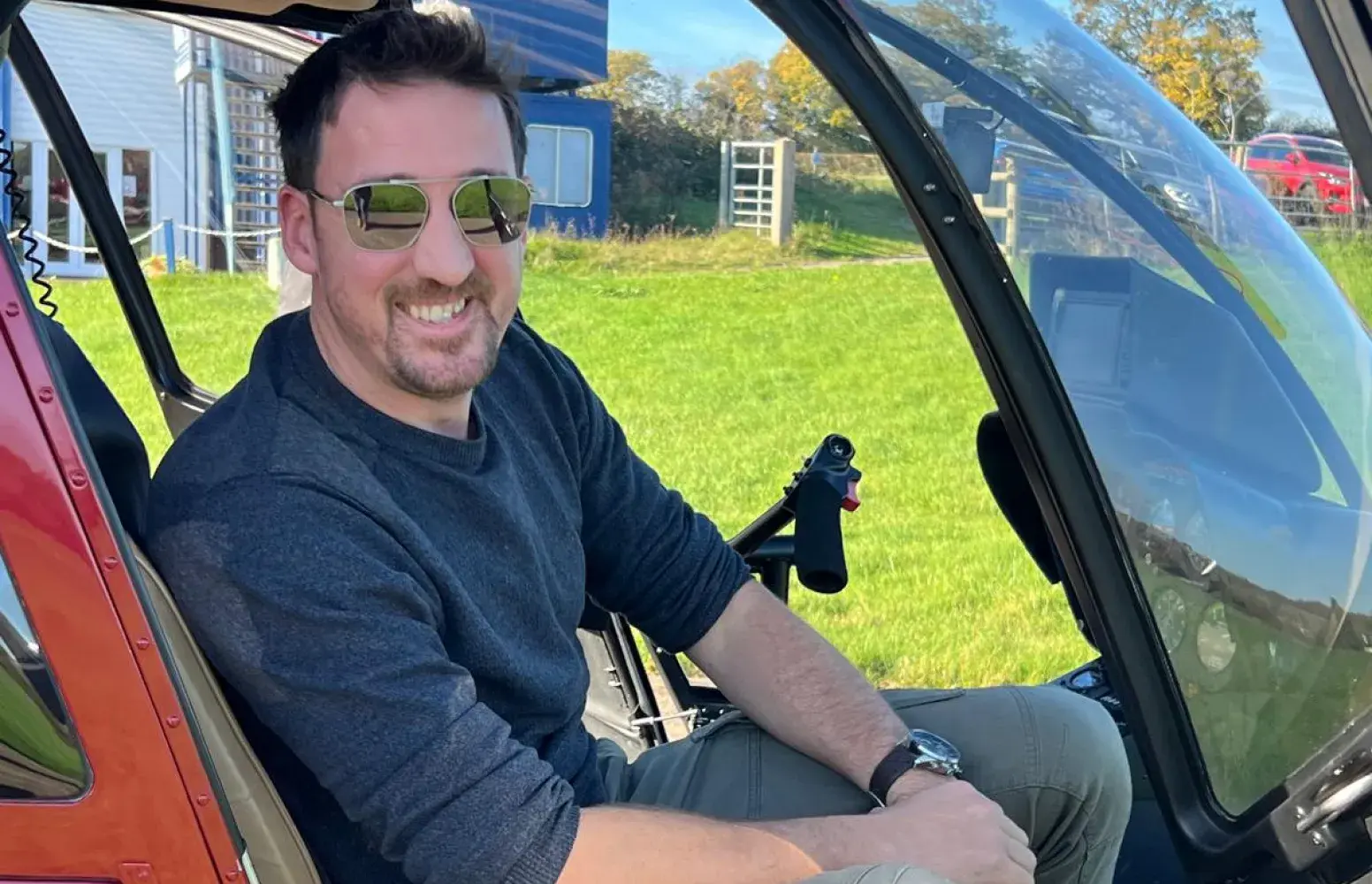 Man inside Helicopter